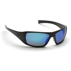 Safety Glasses - Black Frame, Ice Blue Mirror Lens - Exact Tooling