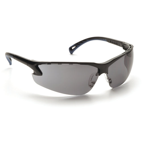 Safety Glasses - Black Frame, Gray Lens with Anti-Fog - Exact Tooling