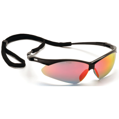 Safety Glasses - Black Frame, Ice Orange Mirror Lens - Exact Tooling