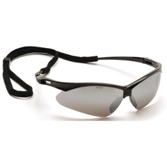 Safety Glasses - Black Frame, Silver Mirror Lens - Exact Tooling