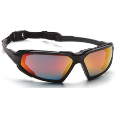 Safety Glasses - Black Frame, Sky Red Mirror Fog Free Lens - Exact Tooling