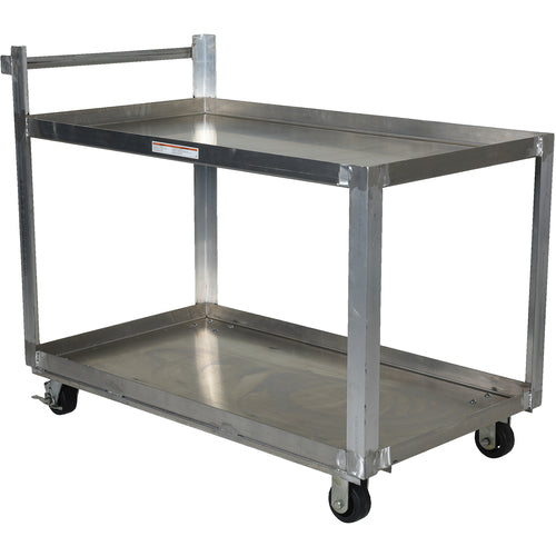 Alum Service Cart W/ Two 28 × 40 Shelves - Exact Tooling