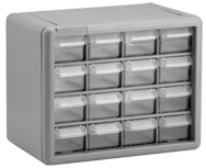 8-1/2 x 6-3/8 x 10-9/16'' (16 Compartments) - Plastic Modular Parts Cabinet - Exact Tooling