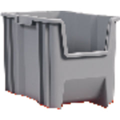 10″ × 17 1/2″ × 10 1/2″ - Gray Stak-N-Store Bin - Exact Tooling