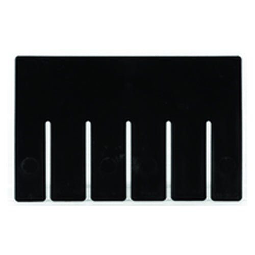 6-Pack - Black - Long Bin Dividers for use with Akro-Grid Container 33-105 - Exact Tooling