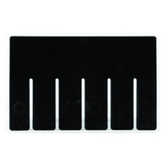 6-Pack - Black - Long Bin Dividers for use with Akro-Grid Container 33-105 - Exact Tooling