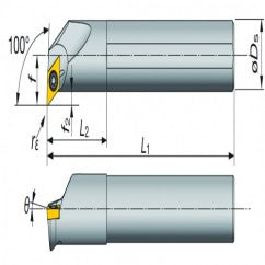 A16-SDXXR2-D20 Indexable Coolant Thru Boring Bar - Exact Tooling