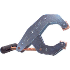 T-Handle Clamp With Cushion Handles - 1 1/8″ Throat Depth, 2″ Max. Opening - Exact Tooling