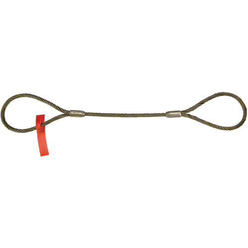 Wire Rope Sling - Model WW-3126; 3/8″ × 6 feet Long - Exact Tooling