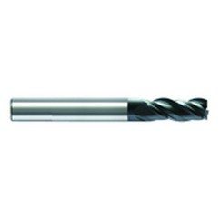 9mm Dia. x 72mm Overall Length 3-Flute Square End Solid Carbide SE End Mill-Round Shank-Center Cut-AlCrN - Exact Tooling