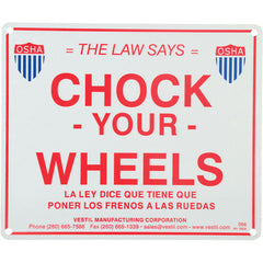 Reflective Enamel Wheel Chock Sign - Exact Tooling