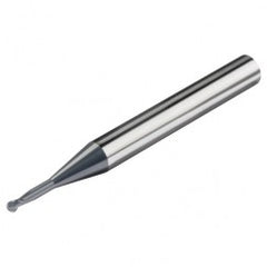 .8mm Dia. - 57mm-OAL - AlTiN-30°-HSC Shrink Fit Ball EM-2 FL - Exact Tooling
