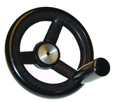 Nylon Handwheels with Handle - 3.15'' Wheel Diameter, .98'' Hub Diameter, 1.97'' Handle Length - Exact Tooling