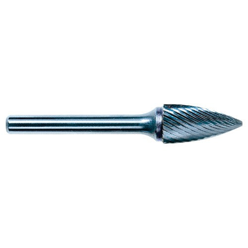 1/8 EdgeHog Tree Shape Pointed End Miniature Carbide Bur SG-42L3 3″ OAL Std Alt Diamond (Double) - Exact Tooling