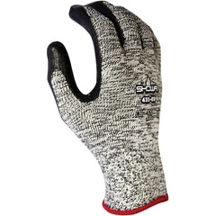 Bipolymer coating black & white w/ gray 10 gauge seamless cut resistant liner flat-dipped sponge nitrile CUT LEVEL 4/ extra large - Exact Tooling