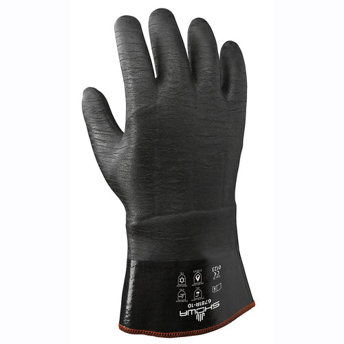 Insulated fully coated neoprene 12″ gauntlet black rough finish/large - Exact Tooling