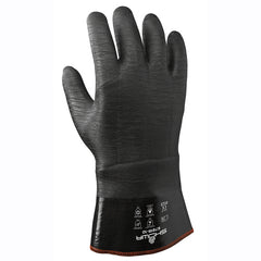 Insulated fully coated neoprene 12″ gauntlet black rough finish/large - Exact Tooling