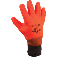 Insulated PVC fully coated vinyl knit wrist wrinkle finish safety orange/large - Exact Tooling