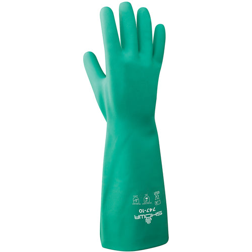 Chemical resistant unsupported nitrile 19″ 22-mil light green bisque finish unlined/small - Exact Tooling