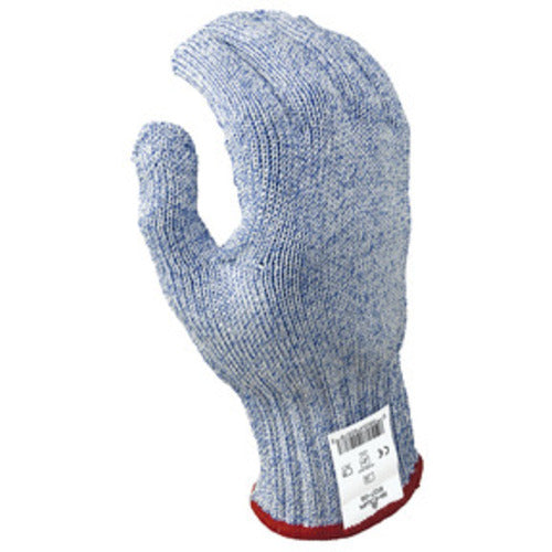 Cut resistant 7-gauge seamless wire free knit HPPE blue/white ambidextrous ANSI CUT LEVEL 5/XS - Exact Tooling