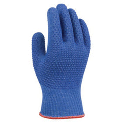 Cut resistant 10-gauge seamless cut-resistant engineered composite yarn PVC dotted both sides enhanced wet grip blue ANSI CUT LEVEL 4/medium - Exact Tooling