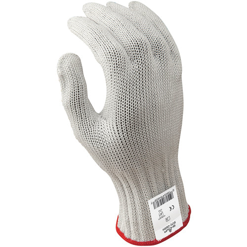 Cut resistant 7-gauge seamless knit PVC dotted left hand engineered fiber w/four strands of stainless steel white ANSI CUT LEVEL 5/extra small - Exact Tooling