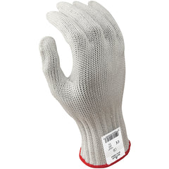 Cut resistant 7-gauge seamless knit PVC dotted left hand engineered fiber w/four strands of stainless steel white ANSI CUT LEVEL 5/large - Exact Tooling