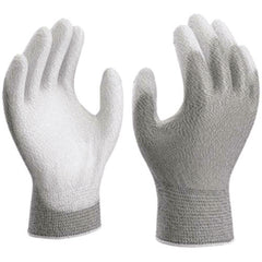13- gauge engineered static-dissipative nylon w/polyurethane palm coating grey with white coating smooth grip medium - Exact Tooling