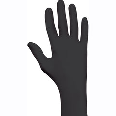 Disposable powder-free low-modulus 100% nitrile 11″ 6-mil rolled cuff stealth black/medium - Exact Tooling