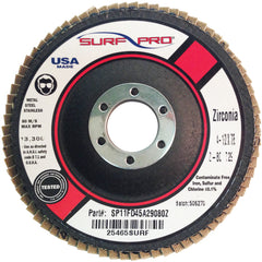 ‎4 1/2″ × 5/8″-11-40 Grit - Zirc Plus Coated Abrasive - Type 29 Flap Disc - Exact Tooling