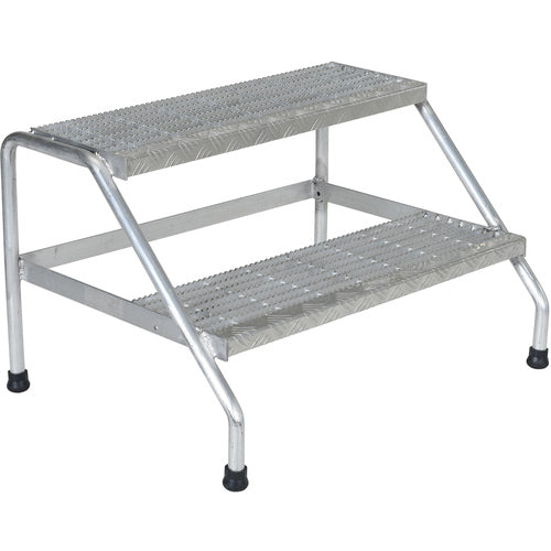 Aluminum Step Stand - 2 Step Wide Welded - Exact Tooling