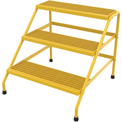 Alum Step Stand- 3 Step Wide Knkdwn Yell - Exact Tooling