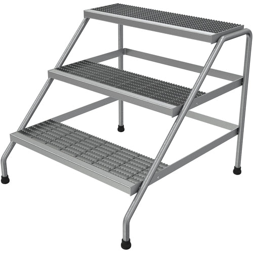 Aluminum Step Stand - 3 Step Wide Welded - Exact Tooling
