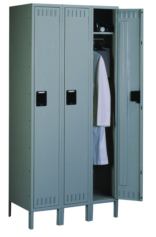 72"W x 18"D x 72"H Sixteen Person Locker (Each opn. To be 12"w x 18"d) with Coat Rod, w/6"Legs, Knocked Down - Exact Tooling