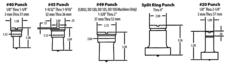 001823 No. 20 13/32 x 1" Oval Punch - Exact Tooling