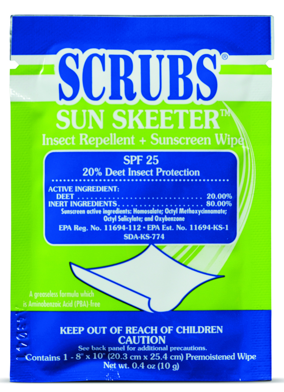 SUN SKEETERâ„¢ Insect Repellent & Sunscreen Wipes - PackageÂ of 100 - Exact Tooling
