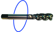 M10 x 1.50 Dia. - D6 - 3 FL - Std Spiral Flute Tap - Blue Ring - Exact Tooling