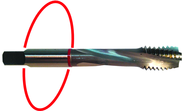 M8 x 1.25 Dia. - D5 - 3 FL - Std Spiral Flute Tap - Red Ring - Exact Tooling