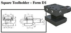 VDI Square Toolholder - Form D1 - Part #: CNC86 41.3020 - Exact Tooling