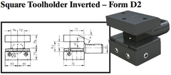 VDI Square Toolholder Inverted - Form D2 - Part #: CNC86 42.2516 - Exact Tooling