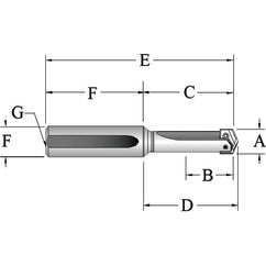 22020S-100L Spade Blade Holder - Straight Flute- Series 2 - Exact Tooling
