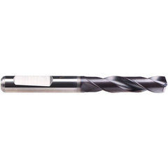 #21 Dia. × 6 mm Shank × 24 mm Flute Length × 66 mm OAL, 140°, TiAlN-TA14, 2 Flute, External Coolant, HE Solid Carbide Drill - Exact Tooling
