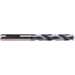 #12 Dia. × 6 mm Shank × 44 mm Flute Length × 82 mm OAL, 140°, TiAlN-TA14, 2 Flute, Coolant Thru, HE Solid Carbide Drill - Exact Tooling