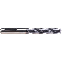 #12 Dia. × 6 mm Shank × 44 mm Flute Length × 82 mm OAL, 140°, TiAlN-TA14, 2 Flute, Coolant Thru, HE Solid Carbide Drill - Exact Tooling