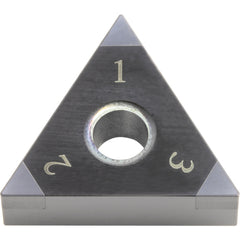 TNGA 332 ME KBN10M, 1/32″ Corner Radius, 3/16″ Thick, 3/8″ Inscribed Circle, MEGACOAT, Triangle, Turning Indexable Insert - Exact Tooling