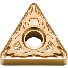 TNMX 333 WF CA510, 3/64″ Corner Radius, 3/16″ Thick, 3/8″ Inscribed Circle, TiCnulll2O3/TiN, Triangle, Turning Indexable Insert - Exact Tooling
