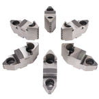 Hard Top Jaws for Scroll Chuck 5" 6-Jaw 6 Pc Set - Exact Tooling