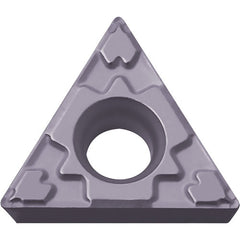 TPMT 221 GP PV7025, 1/64″ Corner Radius, 1/8″ Thick, 1/4″ Inscribed Circle, TiCN (MEGACOAT), Triangle, Turning Indexable Insert - Exact Tooling