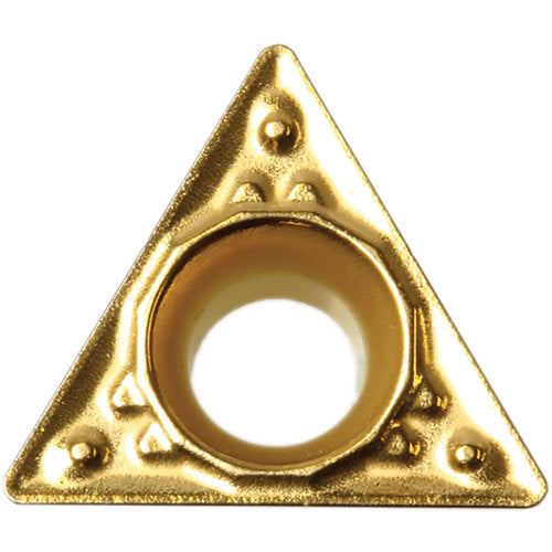 TPMT 222 HQ CA515, 1/32″ Corner Radius, 1/8″ Thick, 1/4″ Inscribed Circle, TiCnulll2O3/TiN, Triangle, Turning Indexable Insert - Exact Tooling
