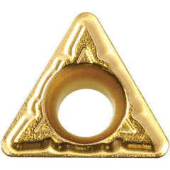 TPMT 321 XQ CA515, 1/64″ Corner Radius, 1/8″ Thick, 3/8″ Inscribed Circle, TiCl2O3/TiN, 60 Degree Triangle, Turning Indexable Insert